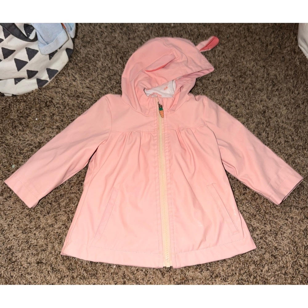 Cat & Jack Pink Toddler Girls' Hooded Raincoat 12 Months